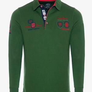 MIT UND STICKEREI RUGBY TEAM - Polo shirt - khaki MIT UND STICKEREI RUGBY TEAM - Polo shirt - khaki