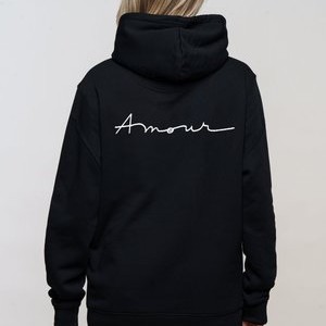 AMOUR ROCK BACK EMBROIDERY UNISEX - Hoodie - black