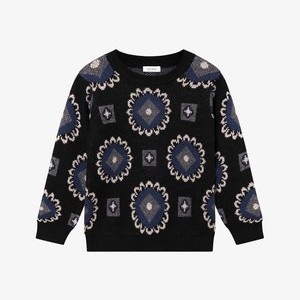 ARO PAISLEY ROUNDNECK UNISEX - Jumper - black/blueprint ARO PAISLEY ROUNDNECK UNISEX - Jumper - black/blueprint
