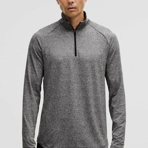 HALF ZIP - Long sleeved top - heathered black HALF ZIP - Long sleeved top - heathered black