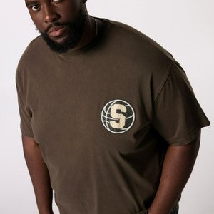 HALBARM, VINTAGE LOOK, OVERSIZED - Print T-shirt - dark brown HALBARM, VINTAGE LOOK, OVERSIZED - Print T-shirt - dark brown
