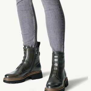 Platform ankle boots - olive