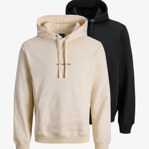 2ER PACK - Hoodie - schwarz beige 2ER PACK - Hoodie - schwarz beige