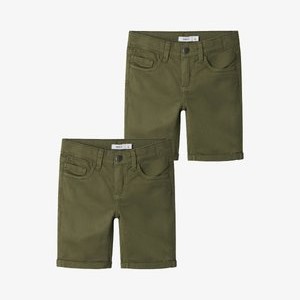 2ER PACK -SET BERMUDA  - Denim shorts - grün