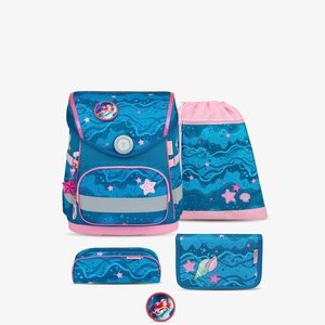 COMPACT SET - School bag - mottled light blue COMPACT SET - School bag - mottled light blue