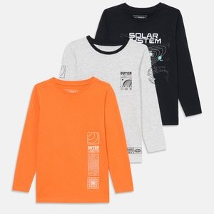 3 PACK - Long sleeved top - orange/light grey/dark blue