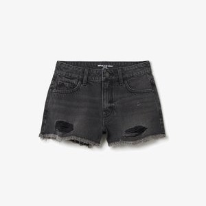 WITH A RIPPED EFFECT - Denim shorts - black WITH A RIPPED EFFECT - Denim shorts - black