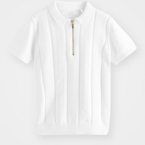 ZIP NECK - REGULAR FIT - Polo shirt - white ZIP NECK - REGULAR FIT - Polo shirt - white