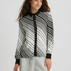 Button-down blouse - black off white Button-down blouse - black off white