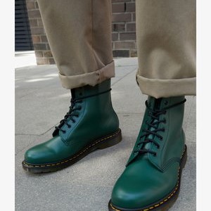 1460 BOOT - Lace-up ankle boots - green smooth 1460 BOOT - Lace-up ankle boots - green smooth