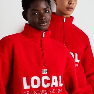 NMFUZZY HALF ZIP UNISEX - Sweatshirt - racing red NMFUZZY HALF ZIP UNISEX - Sweatshirt - racing red