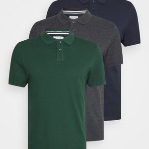 3 PACK SLIM - Polo shirt - grün/dunkelgrau/blau 3 PACK SLIM - Polo shirt - grün/dunkelgrau/blau