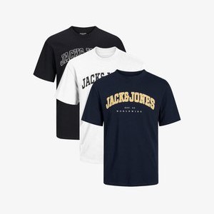 3 PACK - Print T-shirt - schwarz dunkelblau weiß 3 PACK - Print T-shirt - schwarz dunkelblau weiß