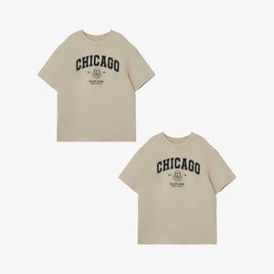 2ER-SET KURZARM - Print T-shirt - beige