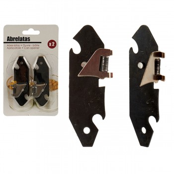 Консервный нож Чёрный Серебристый 1 x 15 x 9 cm 9 x 15 x 1,5 cm (12 штук)