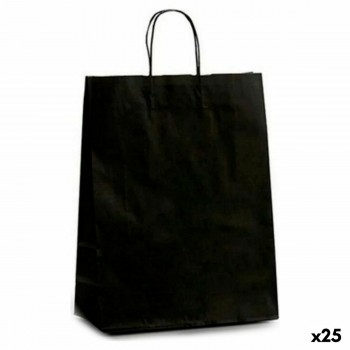 Бумажный пакет Pincello Чёрный 12 x 52 x 32 cm (25 штук)