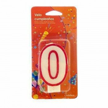 Вуаль День рождения Номера 0 Белый Красный (12 штук)