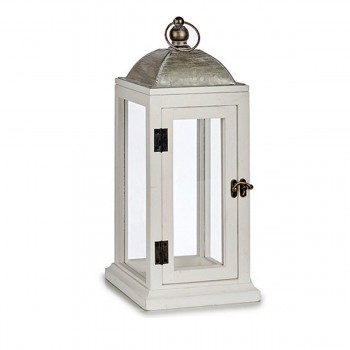 Фонарь Gift Decor Белый Серебристый Деревянный Металл 18 x 43 x 18 cm (6 штук)