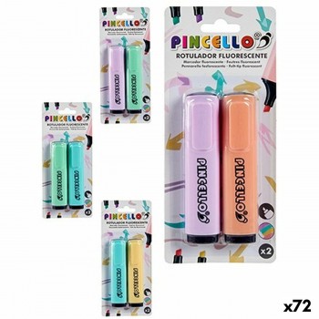 Флуоресцентный маркер Pincello Жёлтый Зеленый Оранжевый Лиловый Пирог (72 штук)