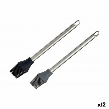 Кухонная щеточка Kinvara Силикон Нержавеющая сталь 28 x 4,5 X 2 cm (12 штук)