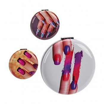 Карманное зеркало Стеклянный Пластик 8 x 2,4 x 8 cm (12 штук)