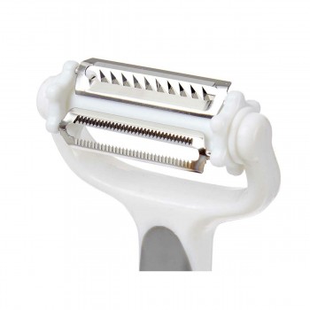 Овощечистка Kinvara Белый Серый Нержавеющая сталь полипропилен TPR 12 x 3 x 22 cm 3-в-1 (12 штук)