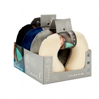 подушка для шеи Синий Чёрный Бежевый Серый 31 x 10,5 x 27,4 cm (4 штук)