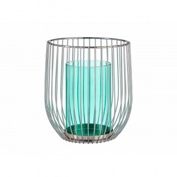 Подсвечник Gift Decor Синий Серебристый Металл Cтекло 15 x 17 x 15 cm (8 штук)