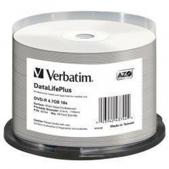 DVD-R Verbatim DATALIFE PLUS 4,7 GB 16x 50 Предметы (4 штук)