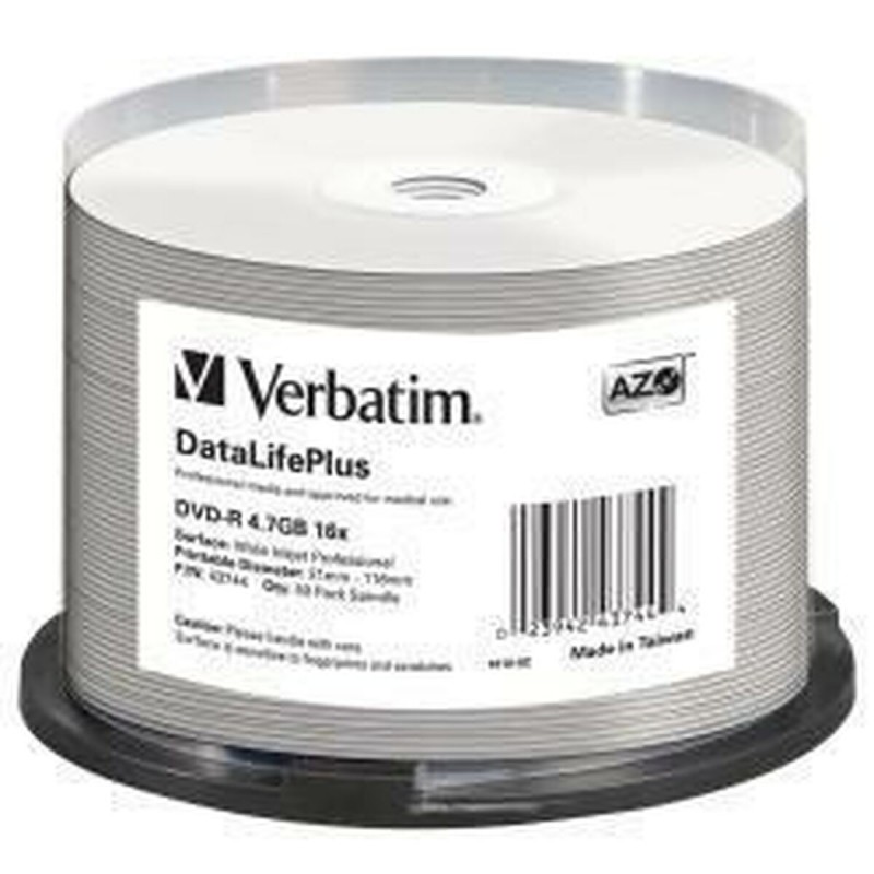 DVD-R Verbatim DATALIFE PLUS 4,7 GB 16x 50 Предметы (4 штук)