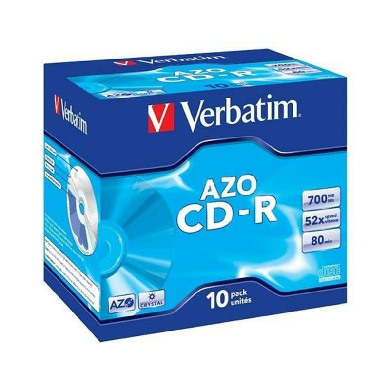CD-R Verbatim AZO 700 MB 52x 10 Предметы (10 штук)
