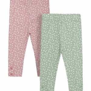 2 PACK - Leggings - Trousers - pastel green ditsy floral