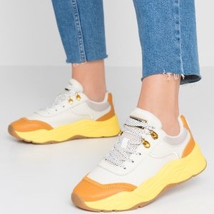 CELEST - Trainers - cream/yellow