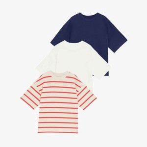3PK STRIPED AND PLAIN - Print T-shirt - ecru mix