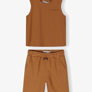 2 PCS SUMMER SET - Tracksuit bottoms - tan