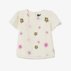 WITH SMALL FLOWERS EMBROIDERY - Blouse - cream white WITH SMALL FLOWERS EMBROIDERY - Blouse - cream white