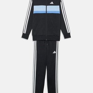 TIBERIOERIO JUNIOR UNISEX - Tracksuit - black/glow blue/blue fusion/white TIBERIOERIO JUNIOR UNISEX - Tracksuit - black/glow blue/blue fusion/white