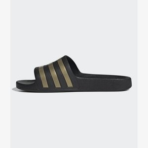 ADILETTE AQUA - Pool slides - core black gold met core black