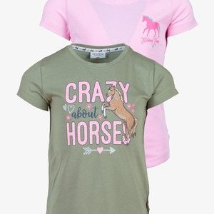 2 PACK - Print T-shirt - olive pink 2 PACK - Print T-shirt - olive pink