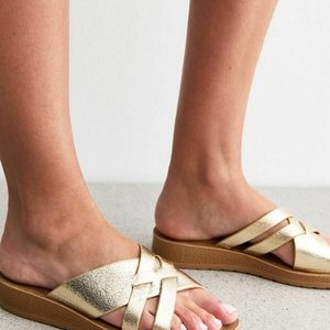 WIDE FIT STRAP - Mules - gold WIDE FIT STRAP - Mules - gold