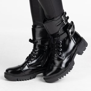 MIT SCHNALLEN - Platform ankle boots - schwarz MIT SCHNALLEN - Platform ankle boots - schwarz