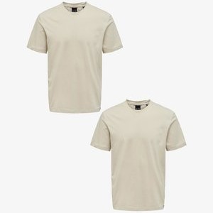 2ER-PACK RUNDHALS KURZARM - Basic T-shirt - beige 2ER-PACK RUNDHALS KURZARM - Basic T-shirt - beige