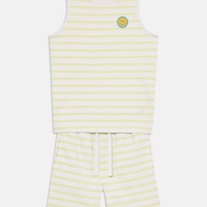 2 PIECE SET - SHORTS & VEST - Shorts - light green/off white