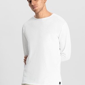 HEAVY SLUB - Long sleeved top - white HEAVY SLUB - Long sleeved top - white