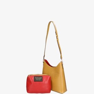 SHOULDER - Wash bag - mustard SHOULDER - Wash bag - mustard