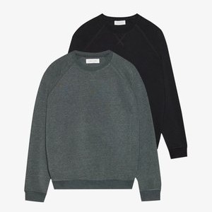 2 PACK - Sweatshirt - black/mottled dark grey 2 PACK - Sweatshirt - black/mottled dark grey