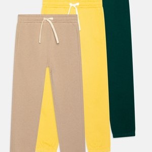 3 PACK - Tracksuit bottoms - mustard yellow/beige/dark green