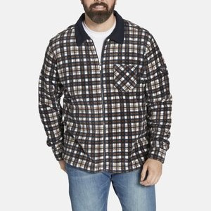 DUKE ERINS - Fleece jacket - dunkelblau kariert DUKE ERINS - Fleece jacket - dunkelblau kariert