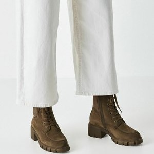 Platform ankle boots - camel