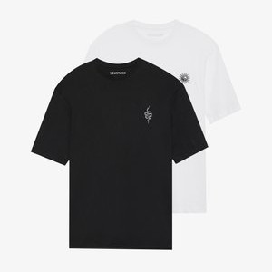 2ER PACK UNISEX - Basic T-shirt - black /white 2ER PACK UNISEX - Basic T-shirt - black /white